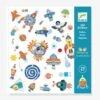 160 Stickers Interstellaire DJECO Bleu - Djeco -Périphériques Pour Enfants 160 stickers interstellaire djeco