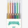 6 Stylos Gel Pailletés - DJECO Rose - Djeco -Périphériques Pour Enfants 6 stylos gel pailletes djeco