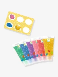 6 Tubes De Peinture à Doigts Paillettes - DJECO Jaune - Djeco -Périphériques Pour Enfants 6 tubes de peinture a doigts paillettes djeco 2