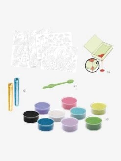 Atelier Sables Colorés Eblouissants Oiseaux Multicolore - Djeco -Périphériques Pour Enfants atelier sables colores eblouissants oiseaux 3