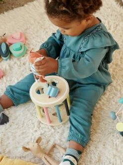 Boîte à Formes Cylindre En Bois FSC® Multicolore - Vertbaudet -Périphériques Pour Enfants boite a formes cylindre en bois fsc 2