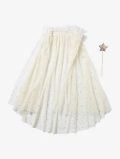 Cape à Paillettes + Baguette Blanc - Vertbaudet -Périphériques Pour Enfants cape a paillettes baguette 3