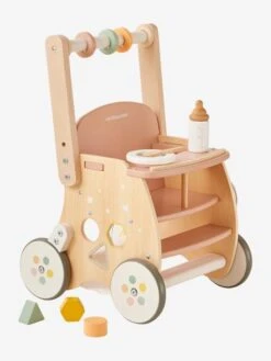 Chariot De Marche Poussette En Bois FSC® Rose - Vertbaudet -Périphériques Pour Enfants chariot de marche poussette en bois fsc 3