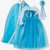 Déguisement De Princesse Avec Cape, Baguette Et Couronne Bleu - Vertbaudet -Périphériques Pour Enfants deguisement de princesse avec cape baguette et couronne