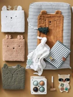 Doudou Carré + Hochet GREEN FOREST Multicolore - Vertbaudet -Périphériques Pour Enfants doudou carre hochet green forest 2