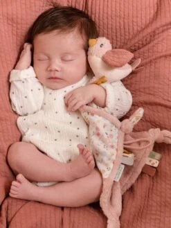 Doudou Carré Oiseau - Flowers & Butterflies - LITTLE DUTCH Rose Pâle - Little Dutch -Périphériques Pour Enfants doudou carre oiseau flowers butterflies little dutch 2