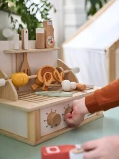 Grill Barbecue à Poser En Bois FSC® Beige - Vertbaudet -Périphériques Pour Enfants grill barbecue a poser en bois fsc 2