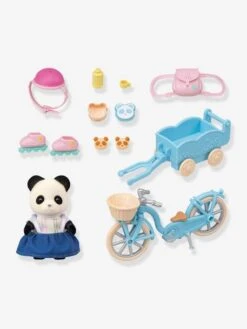 La Fille Panda, Son Vélo Et Sa Remorque - SYLVANIAN FAMILIES Blanc - Sylvanian -Périphériques Pour Enfants la fille panda son velo et sa remorque sylvanian families 1