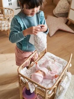 Matelas à Langer Poupon En Gaze De Coton Flora Multicolore - Vertbaudet -Périphériques Pour Enfants matelas a langer poupon en gaze de coton flora 1