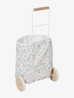 Panier De Courses à Roulettes En Métal, Tissu Et Bois FSC® Gris - Vertbaudet -Périphériques Pour Enfants panier de courses a roulettes en metal tissu et bois fsc 4