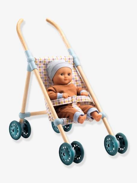 Poussette Bois Little Cubes - DJECO Rose - Djeco 4 Poussette Bois Little Cubes - DJECO Rose - Djeco – Image 2