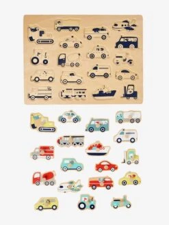 Puzzle Des Véhicules En Bois FSC® Multicolore - Vertbaudet -Périphériques Pour Enfants puzzle des vehicules en bois fsc 2