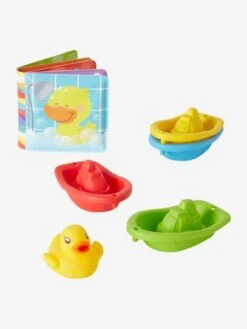 Set Livre, Canard Et Bateaux De Bain Multicolore - Vertbaudet -Périphériques Pour Enfants set livre canard et bateaux de bain 1