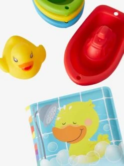 Set Livre, Canard Et Bateaux De Bain Multicolore - Vertbaudet -Périphériques Pour Enfants set livre canard et bateaux de bain 2