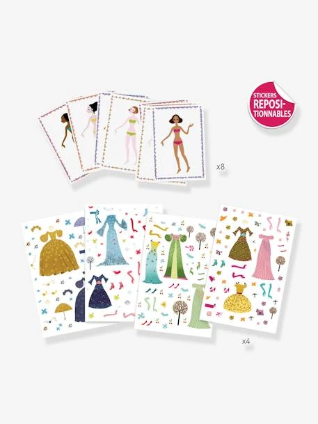 Stickers Repositionnables Robes Des 4 Saisons DJECO Rose - Djeco 4 Stickers Repositionnables Robes Des 4 Saisons DJECO Rose - Djeco – Image 2