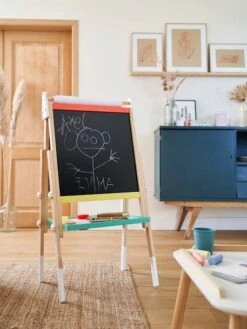 Tableau Pliable Et Réglable En Hauteur 3 En 1 En Bois FSC® Multicolore - Vertbaudet -Périphériques Pour Enfants tableau pliable et reglable en hauteur 3 en 1 en bois fsc 1