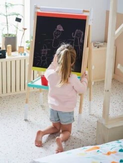 Tableau Pliable Et Réglable En Hauteur 3 En 1 En Bois FSC® Multicolore - Vertbaudet -Périphériques Pour Enfants tableau pliable et reglable en hauteur 3 en 1 en bois fsc 2