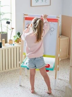 Tableau Pliable Et Réglable En Hauteur 3 En 1 En Bois FSC® Multicolore - Vertbaudet -Périphériques Pour Enfants tableau pliable et reglable en hauteur 3 en 1 en bois fsc 3