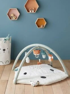 Tapis D'éveil Avec Arche Renard Vert Gris - Vertbaudet -Périphériques Pour Enfants tapis deveil avec arche renard 1