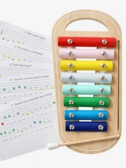 Xylophone Avec Partitions En Bois FSC® Multicolore - Vertbaudet -Périphériques Pour Enfants xylophone avec partitions en bois fsc 1
